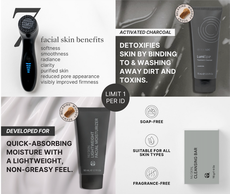 Men's Lumi Spa Kit - ageLOC LumiSpa I/O - Nu Skin Men's Black
